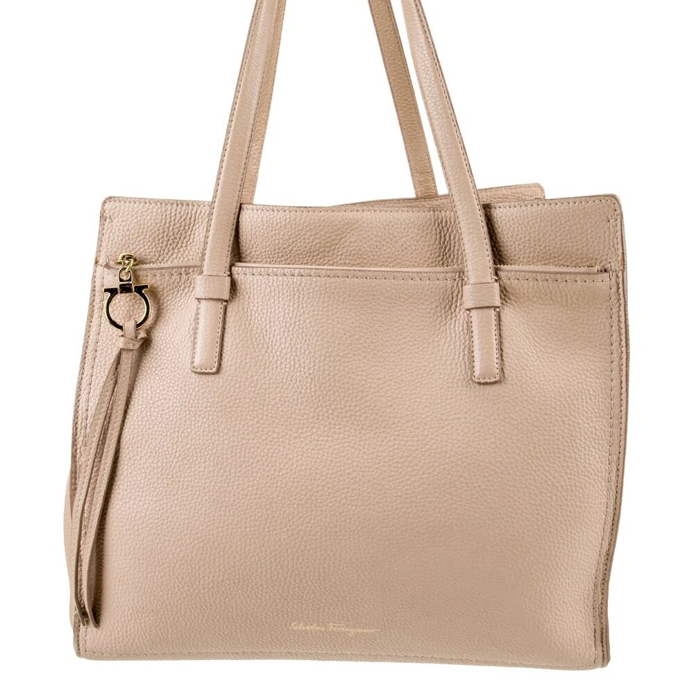Salvatore Ferragamo Women's Amy Medium Leather Tote, Light Pink, Pale Pink Bag
